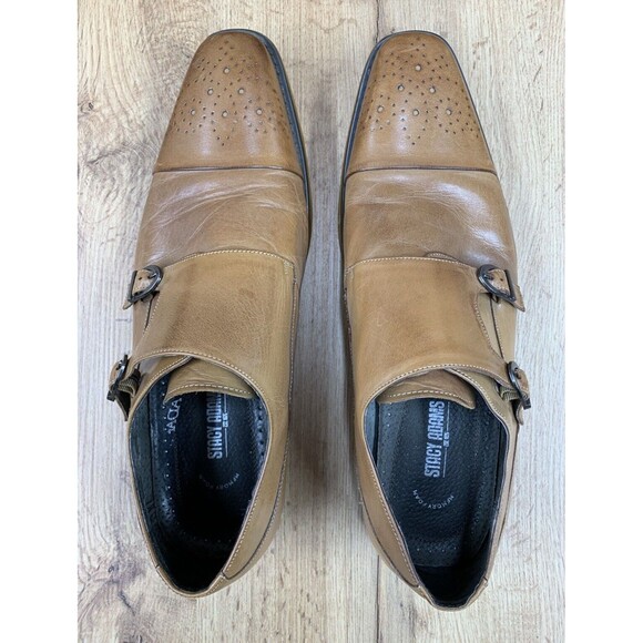 Stacy Adams Double Monk Strap Dress Shoes Mens 12 M Brown Leather Cap Toe 24943 - Picture 12 of 16
